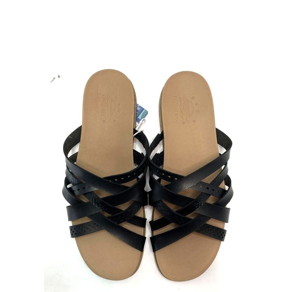 Bobs from Skechers Black Plush Foam Sandals Size 10-NWT